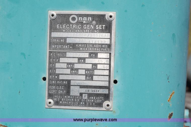 image for item BL9838 Onan generator