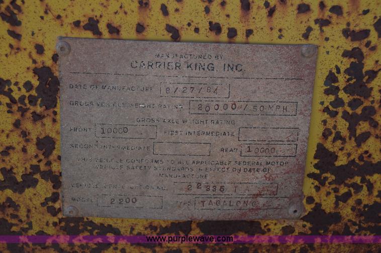 image for item J7844 1984 Carrier King equipment trailer