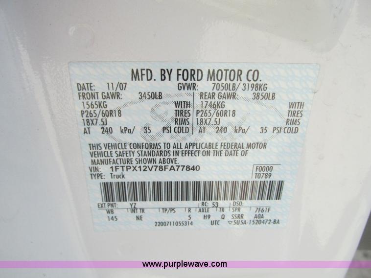 image for item J8723 2008 Ford F150 XLT SuperCab pickup truck