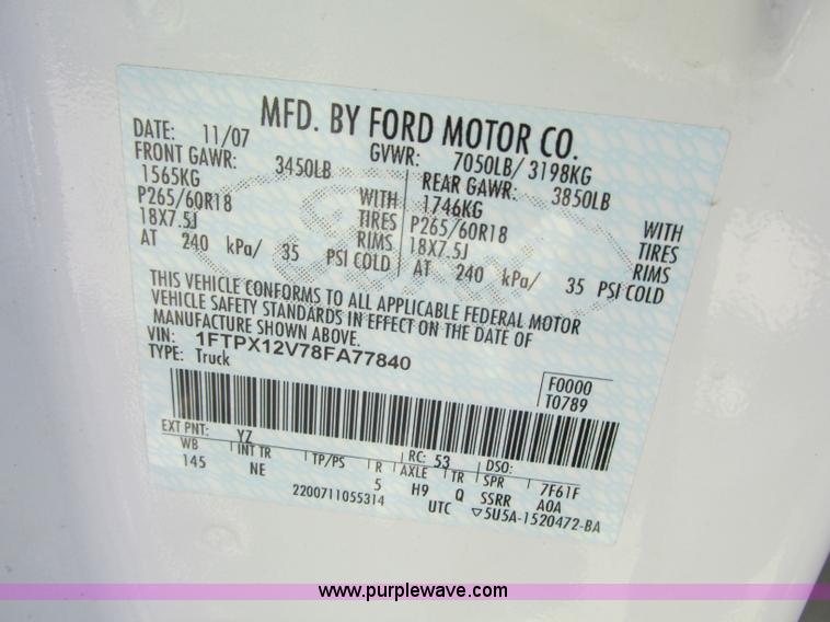 image for item J8723 2008 Ford F150 XLT SuperCab pickup truck