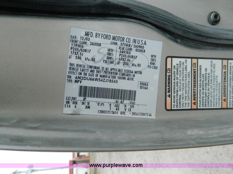 image for item K8189 2004 Mercury Mountaineer Premier series SUV