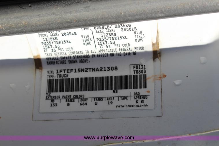 image for item L2353 1996 Ford F150 pickup truck