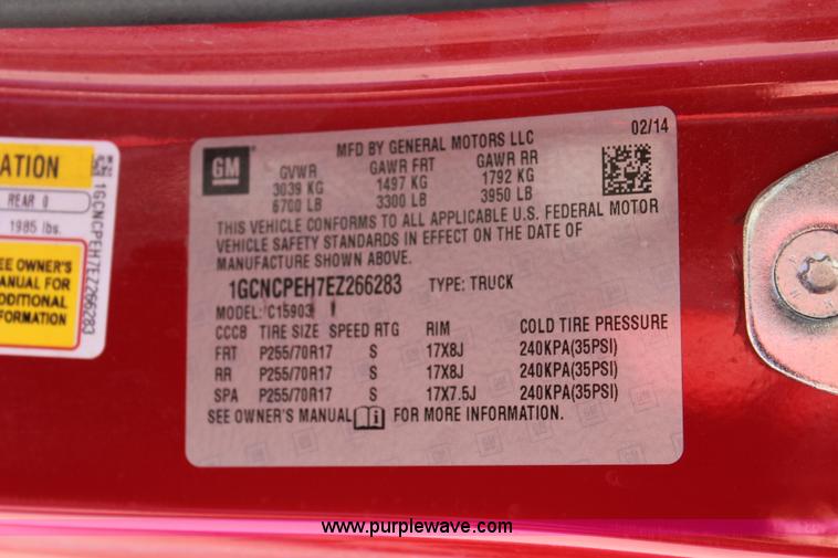 image for item L2463 2014 Chevrolet Silverado 1500 pickup truck
