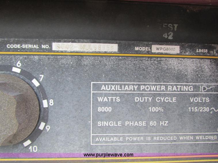 image for item R9475 Lincoln Weldon Power G8000 welder/generator