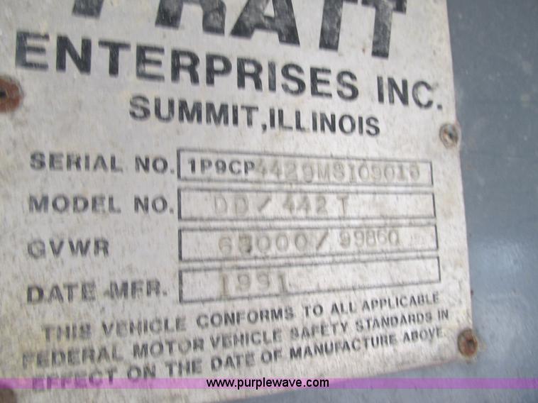 image for item BS9953 1991 Pratt DD/442T lowboy equipment trailer