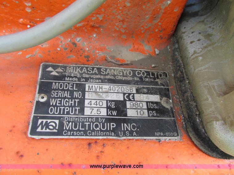 image for item BS9988 Mikasa vibratory plate compactor