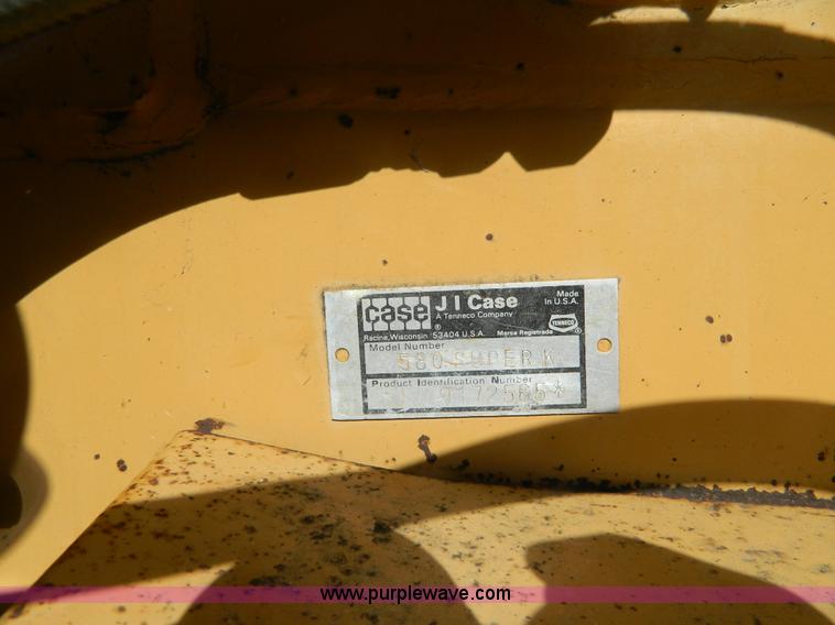 image for item K8218 1993 Case 580 Super K backhoe