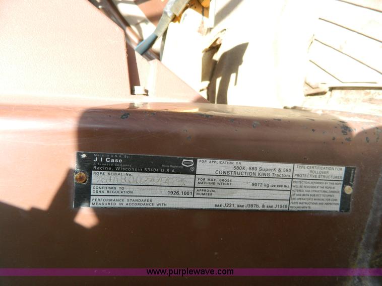 image for item K8218 1993 Case 580 Super K backhoe