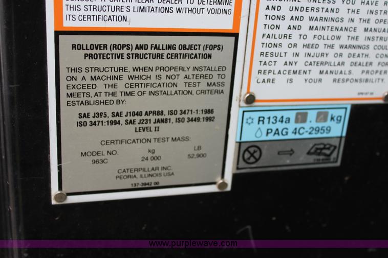 image for item L2330 2002 Caterpillar 963C track loader