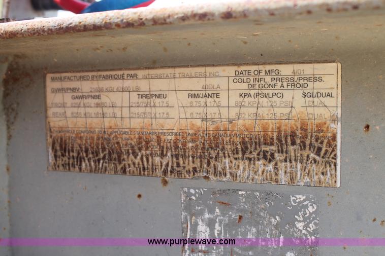 image for item L4449 2001 Interstate equipment trailer