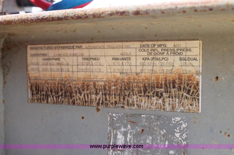 image for item L4449 2001 Interstate equipment trailer