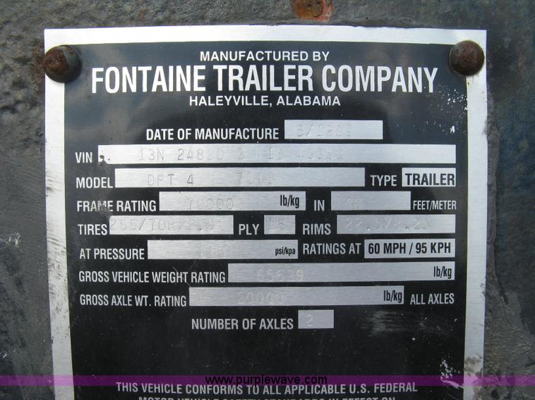 image for item L6411 1989 Fontaine DFT4-7048 drop deck trailer