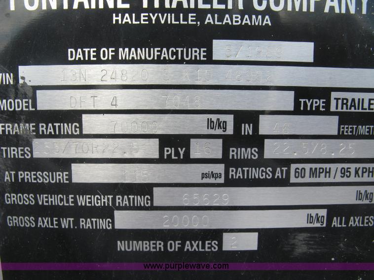 image for item L6411 1989 Fontaine DFT4-7048 drop deck trailer