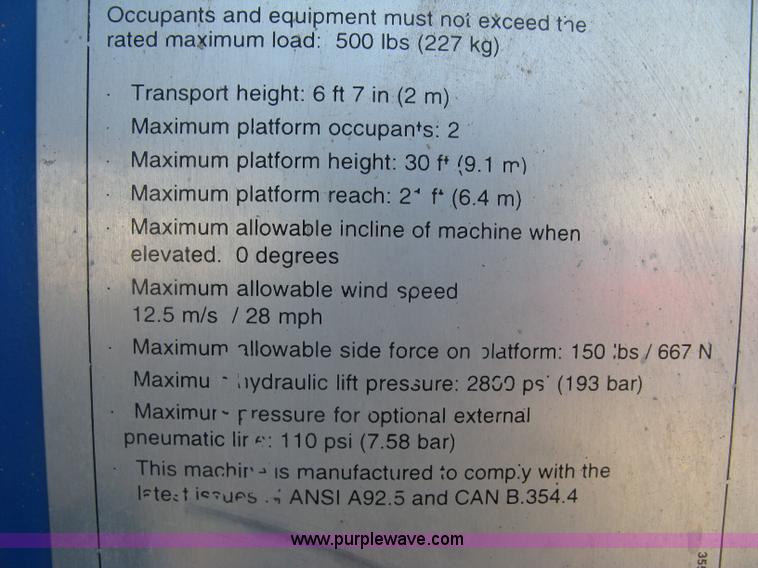 image for item L6422 1998 Genie Z-30/20N boom lift