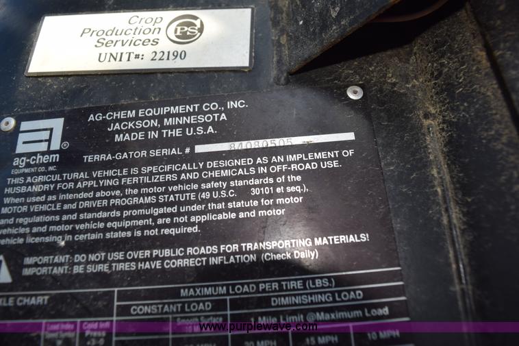 image for item J8485 2005 Ag-Chem TerraGator 8144 self-propelled sprayer