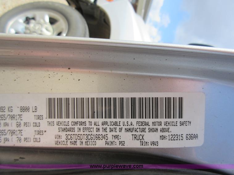 image for item L2753 2012 Dodge Ram 2500 Crew Cab pickup truck