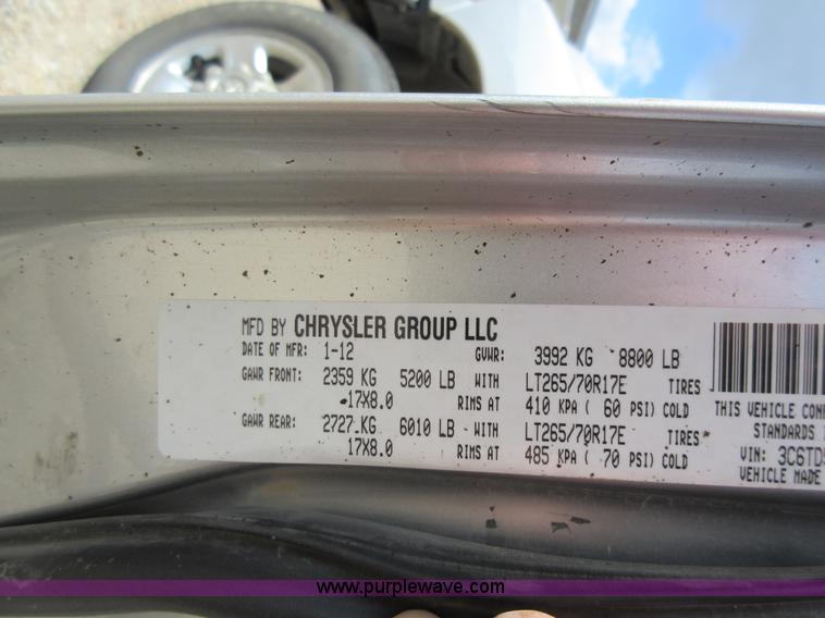 image for item L2753 2012 Dodge Ram 2500 Crew Cab pickup truck