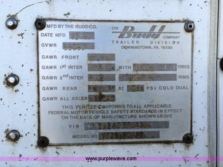 image for item D1776 1983 Budd dry van trailer