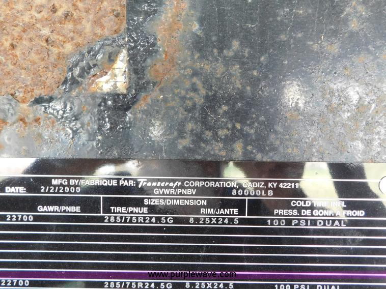 image for item K8235 2000 Transcraft flatbed trailer