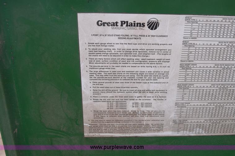 image for item K4856 Great Plains 2SF-30 grain drill