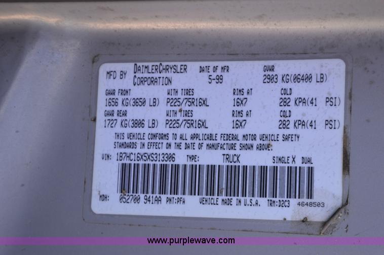 image for item BR9845 1999 Dodge Ram 1500 pickup truck