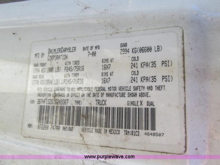image for item BS9930 2001 Dodge Ram 1500
