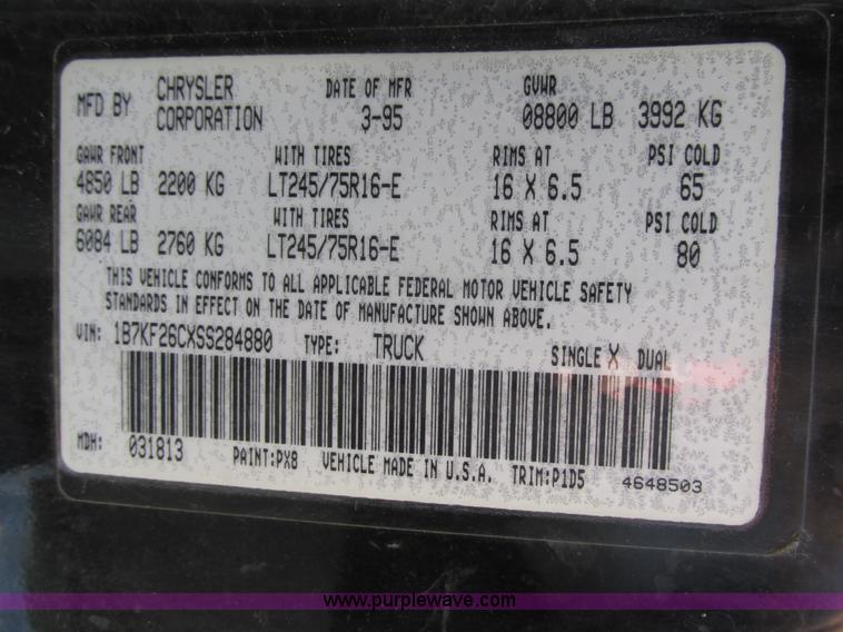 image for item BS9938 1995 Dodge Ram 2500