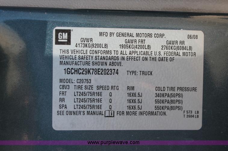 image for item H8085 2008 Chevrolet Silverado 2500HD Ext. Cab pickup truck