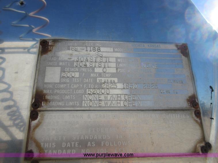 image for item I1924 1969 Moser tank trailer