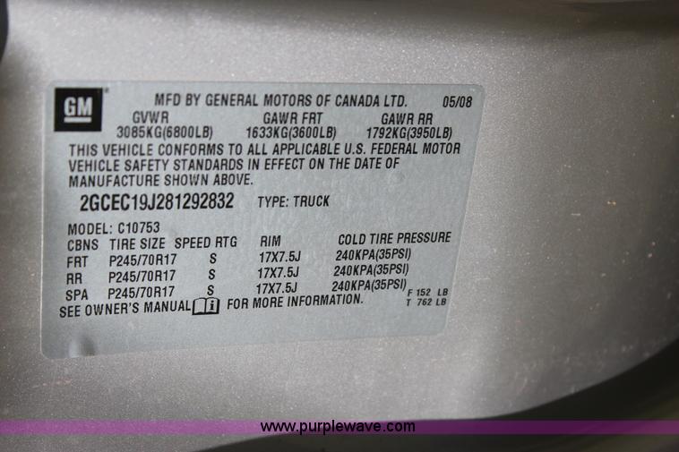 image for item J4306 2008 Chevrolet Silverado 1500 Ext. Cab pickup truck