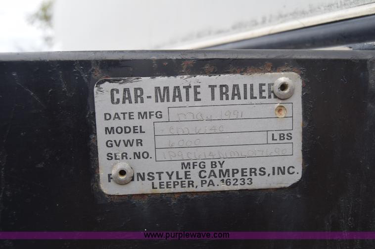 image for item J7169 1991 Carmate CM6140 enclosed cargo trailer