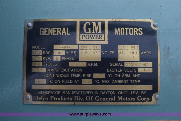 image for item K4782 General Motors generator