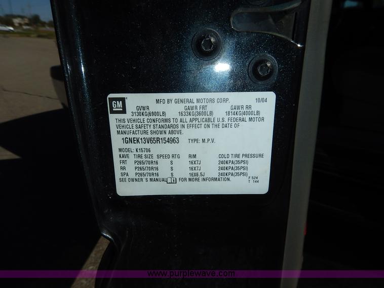 image for item L3508 2005 Chevrolet Tahoe SUV