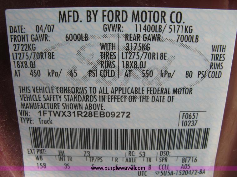 image for item L6425 2008 Ford F350 Super Duty XLT SuperCab pickup truck