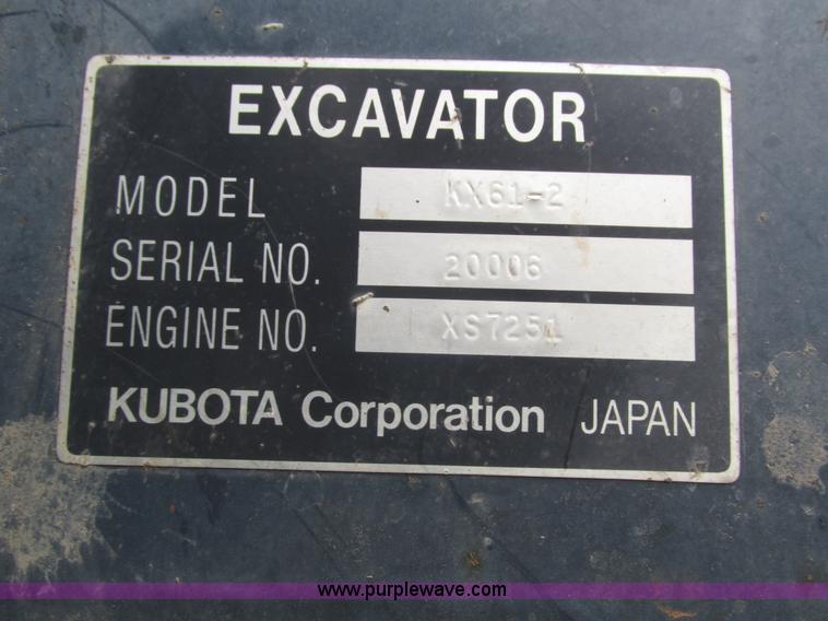 image for item H1070 2000 Kubota KX61-2 mini excavator