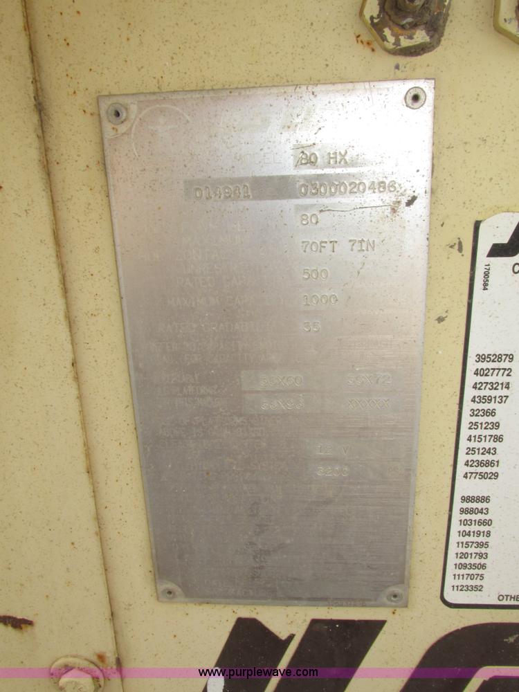 image for item H1109 JLG 80HX boom lift