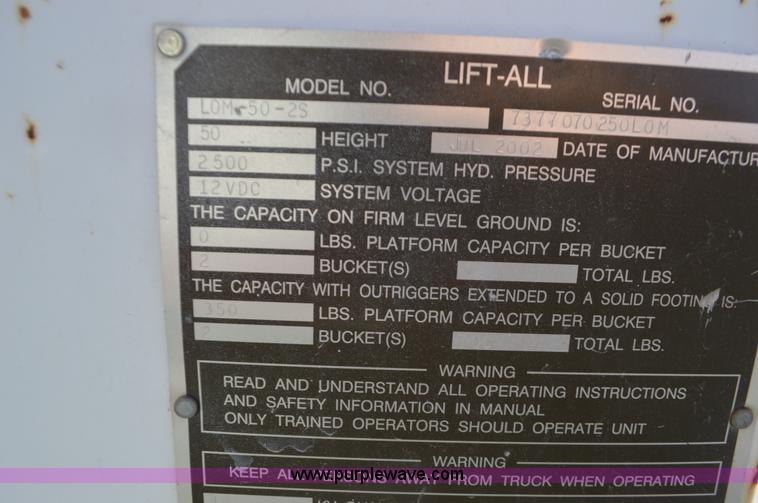 image for item I6371 Lift All L0M-50-2S bucket lift