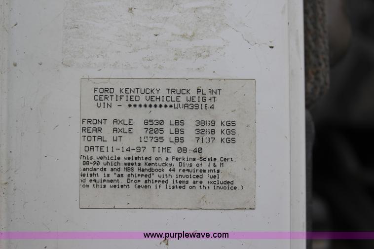 image for item J4298 1998 Ford LT8513 Louisville 113 mixer truck