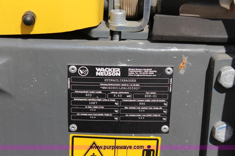 image for item J4367 2013 Wacker Neuson 803 mini excavator