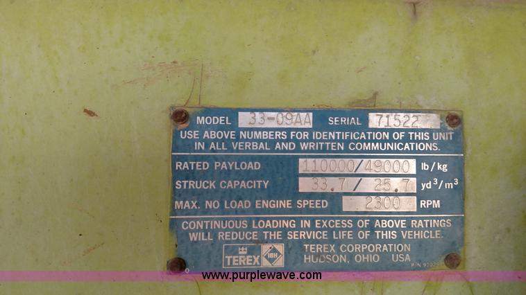 image for item K1213 1993 Terex 33-09AA haul truck