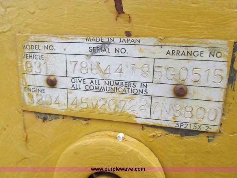 image for item L1809 1979 Caterpillar 931 track loader