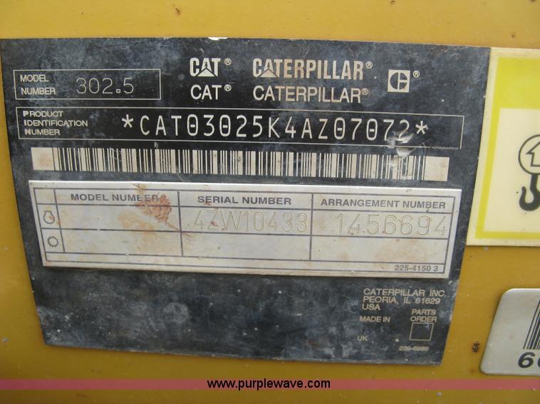image for item L6341 2005 Caterpillar 302.5 mini excavator