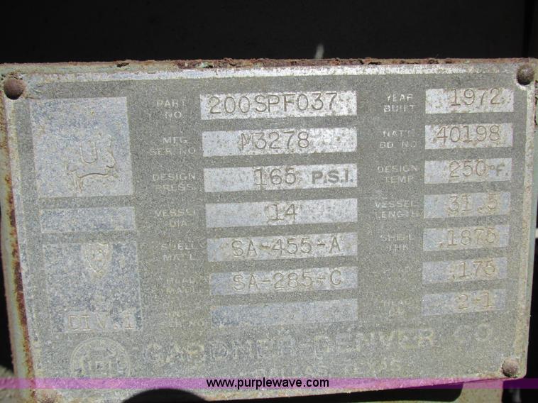 image for item Z9551 1972 Gardner Denver SPFGA air compressor