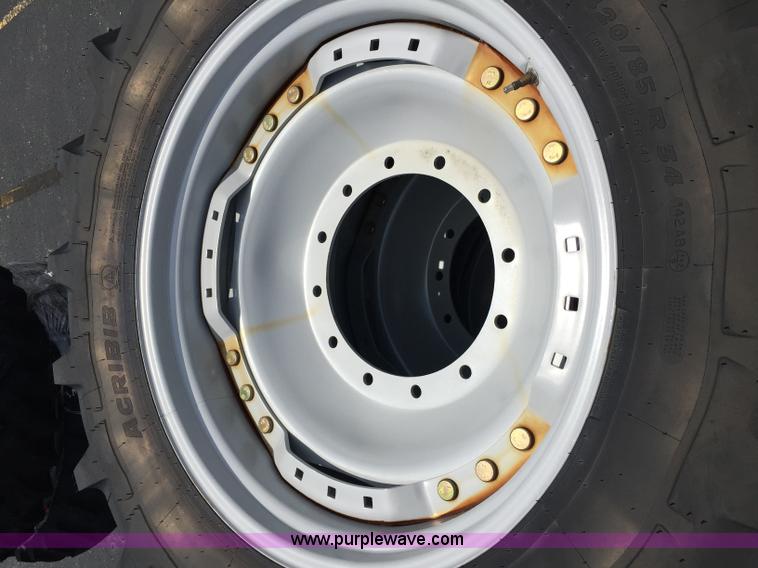 image for item D1801 (2) Michelin AGRIBIB 420/85R34 R1W row crop outer dual front tires