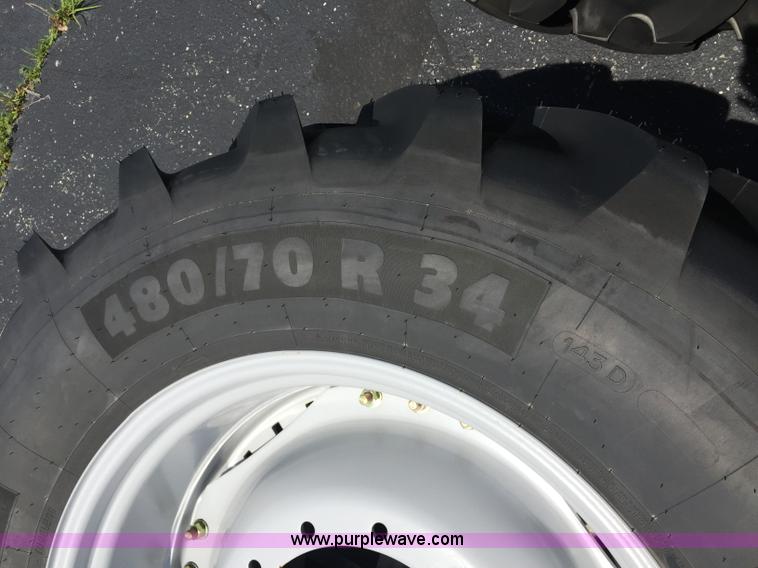 image for item D1813 (2) Michelin XM28 480/70R34 R1W row crop dual front tires