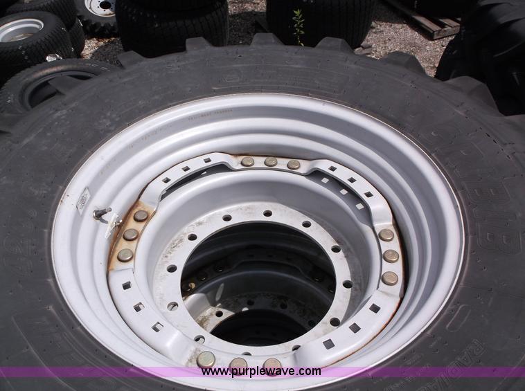 image for item D1960 (2) Michelin AGRIBIB R1W 420/90R30 row crop rear wheel assemblies