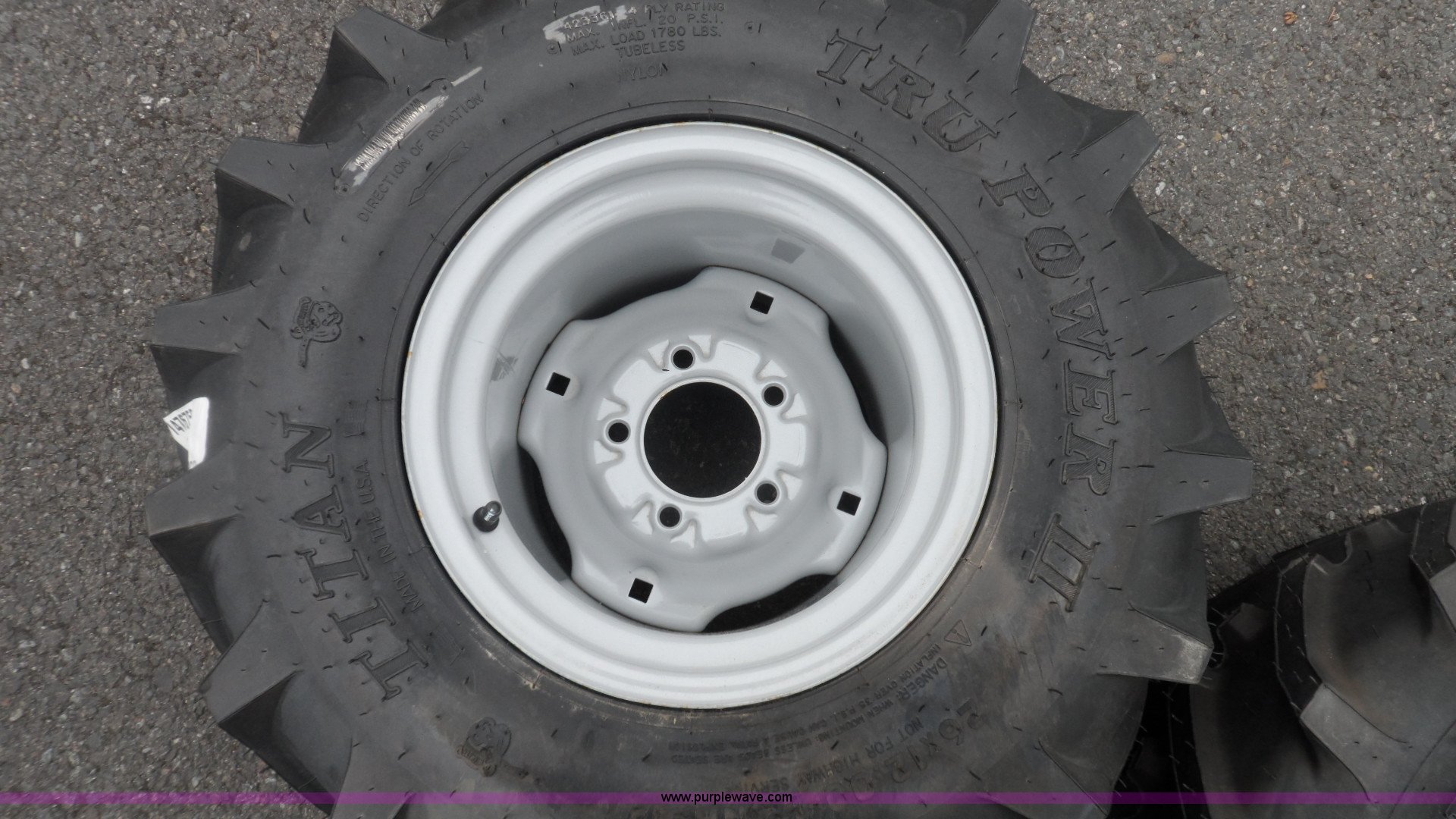(4) Titan Tru Power II TL 26x12.00-12 4 R1 compact left rear tire ...