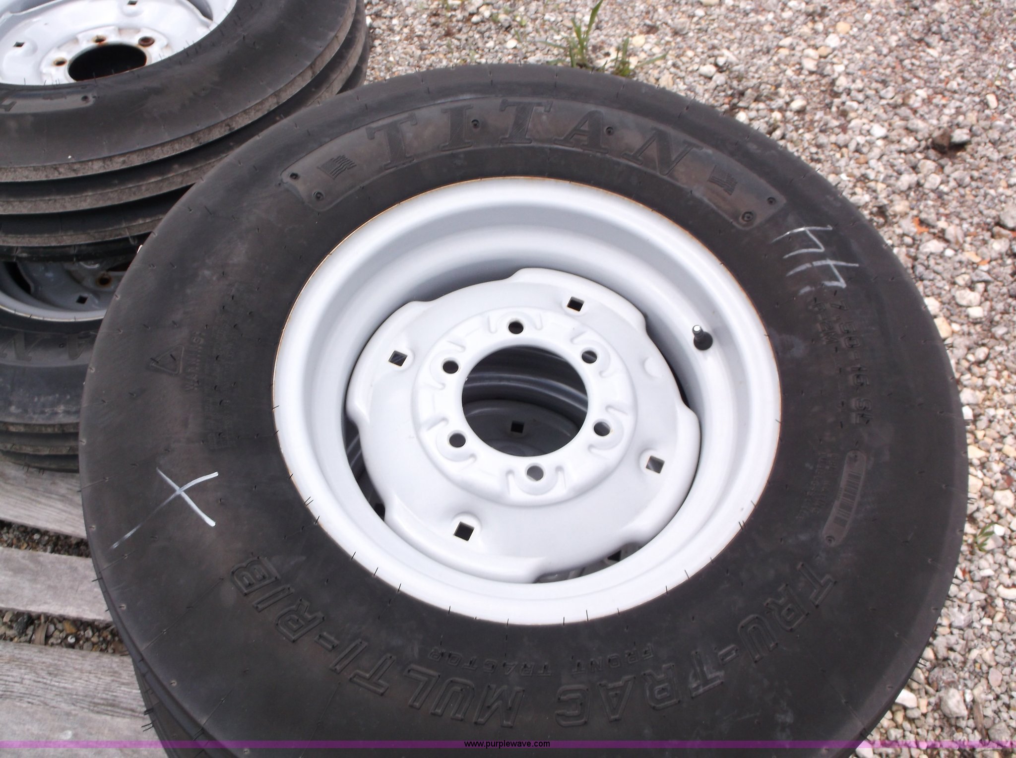 (6) Titan TruTrac TL 7.5016SL F2 triple rib utility front tires in