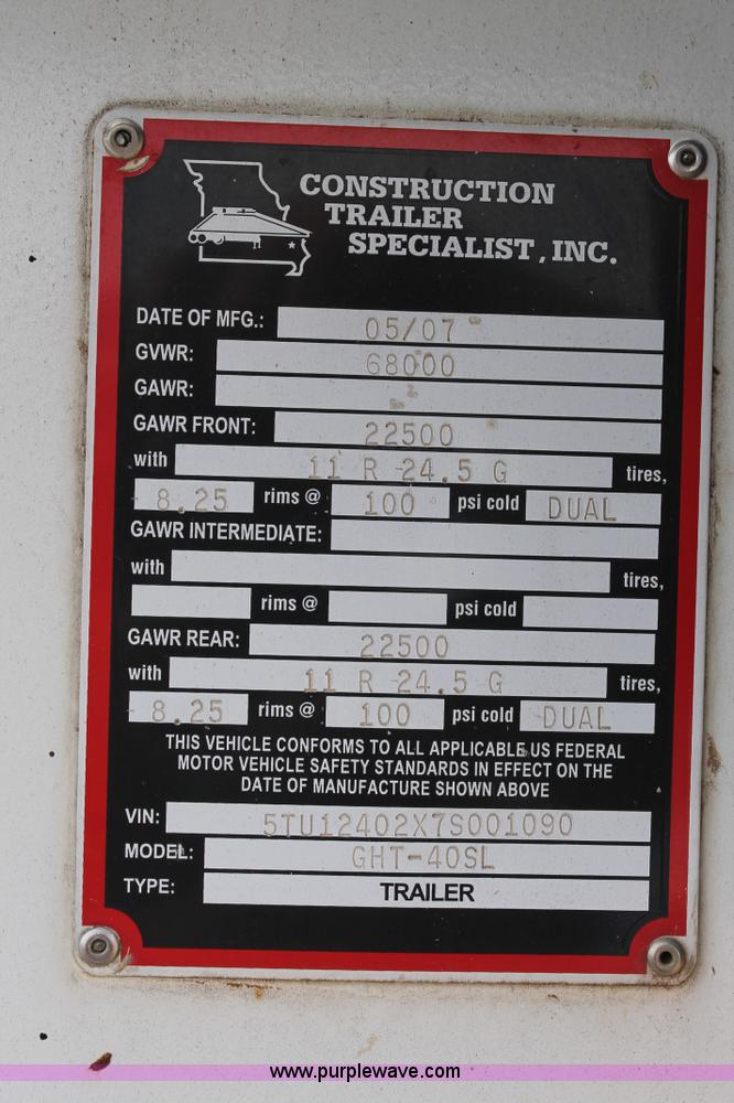 image for item J1402 2007 CTS Harvest Master double hopper grain trailer