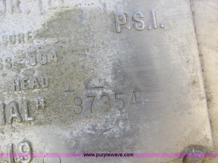 image for item K2232 1984 Progress Ind. Mfg stainless steel tank